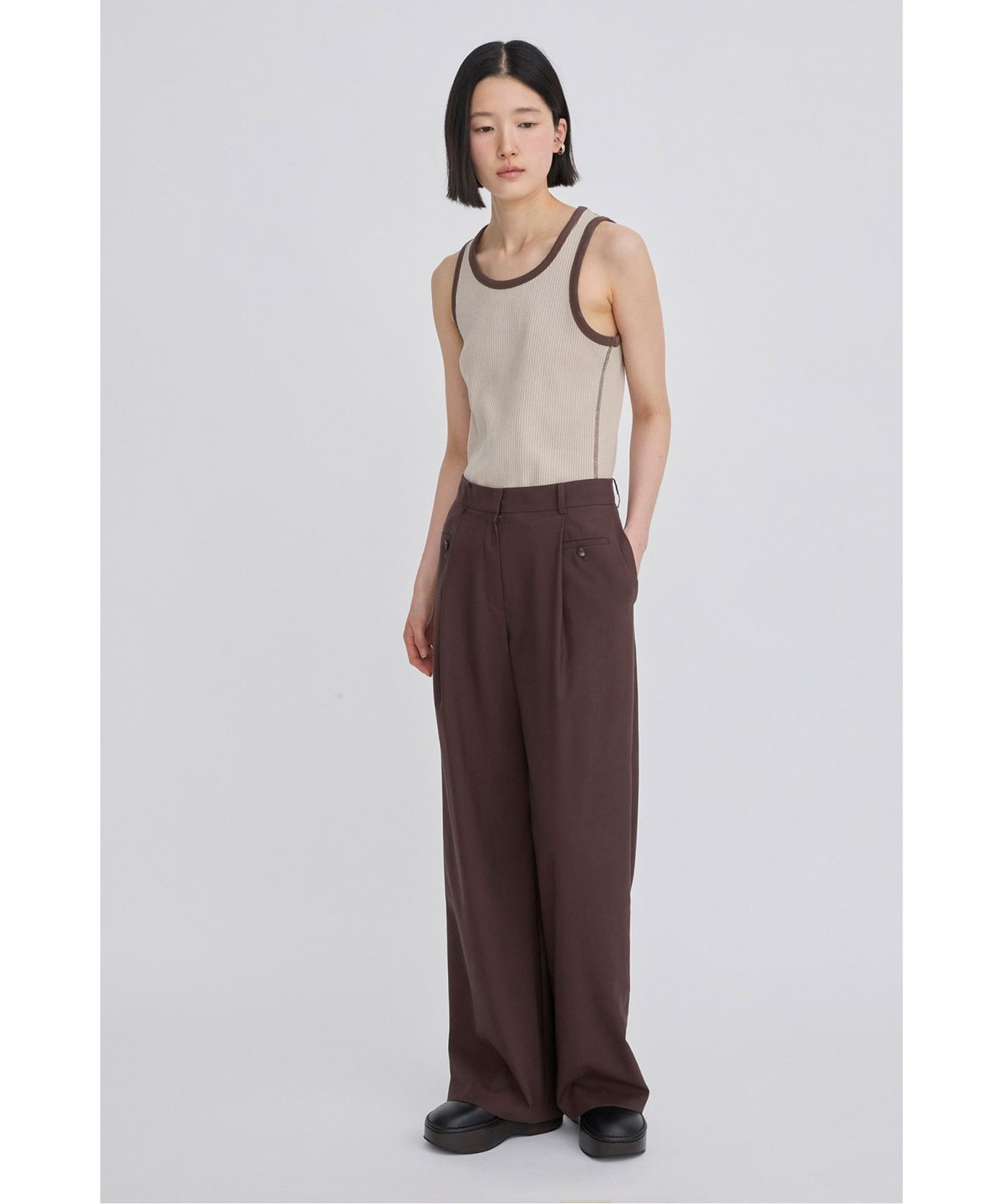 래코드(RECODE) Fitted Sleeveless Tank Top RQTAM26523BEX
