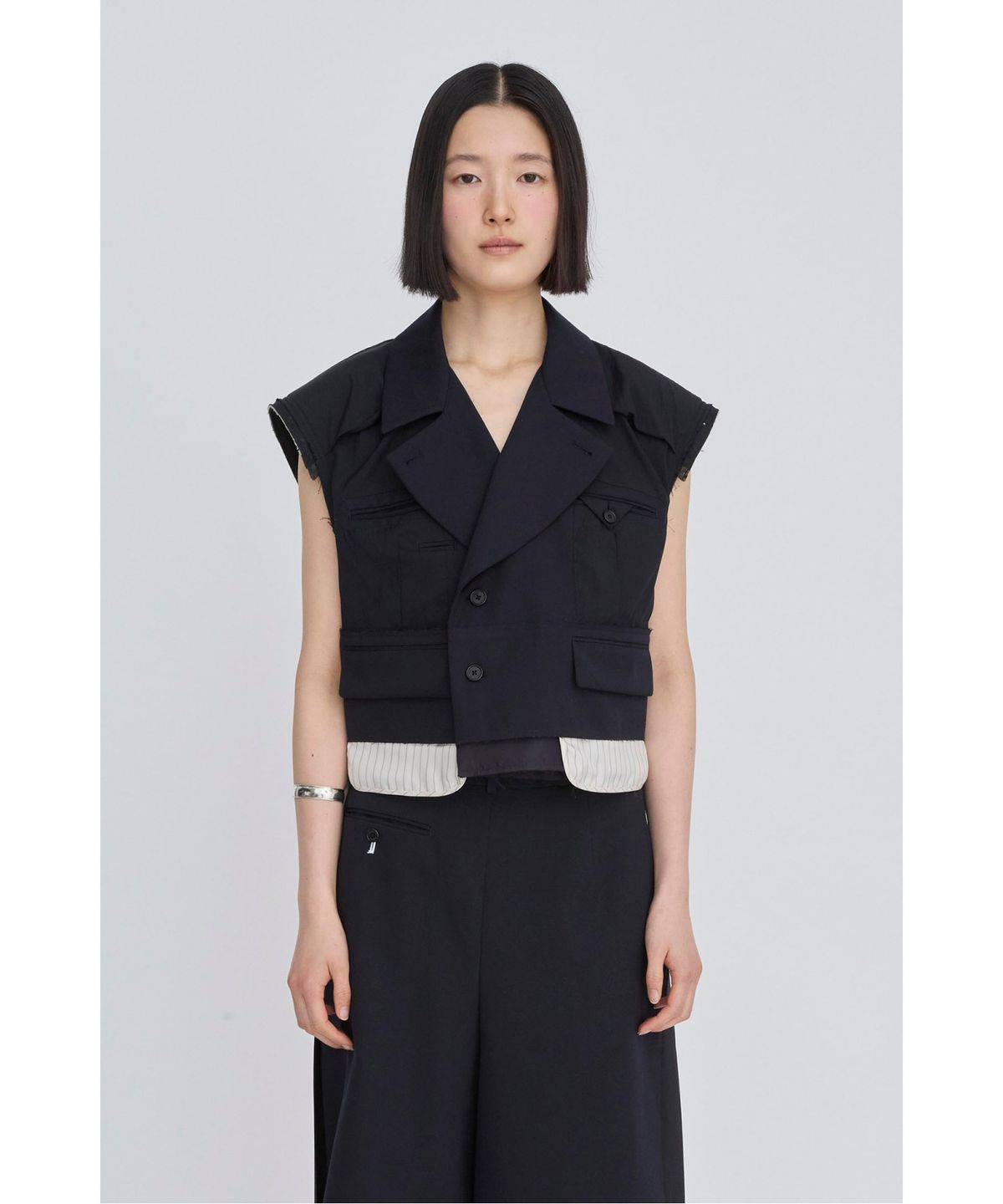 래코드(RECODE) Exposed Layer Cropped Vest RQVAM26509NYX