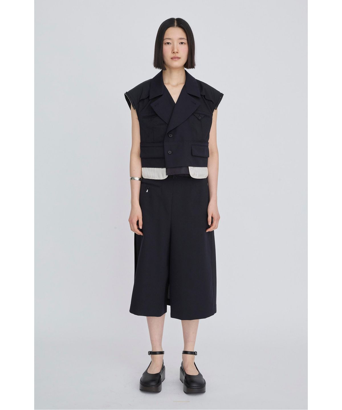 래코드(RECODE) Exposed Layer Cropped Vest RQVAM26509NYX