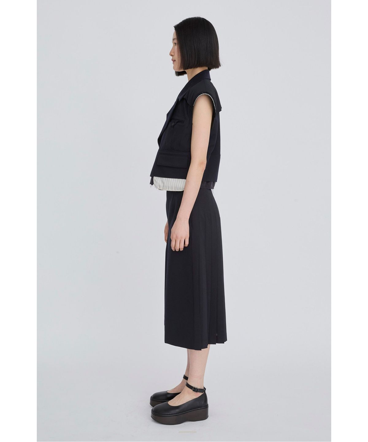 래코드(RECODE) Exposed Layer Cropped Vest RQVAM26509NYX