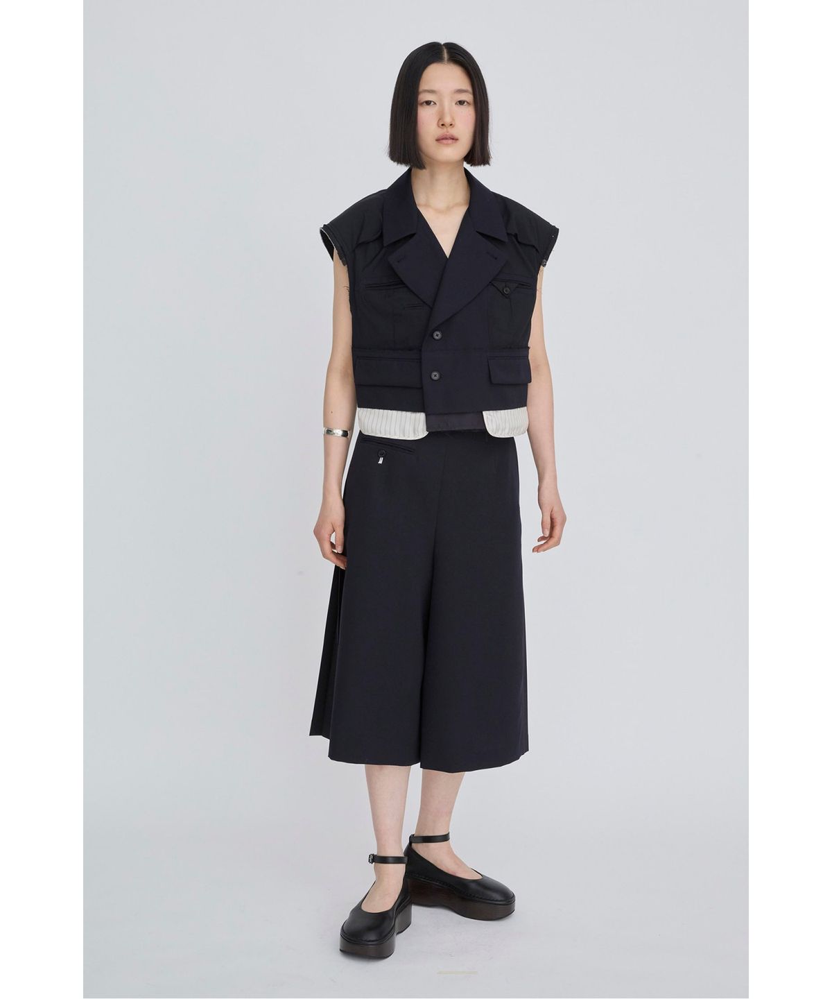 래코드(RECODE) Exposed Layer Cropped Vest RQVAM26509NYX