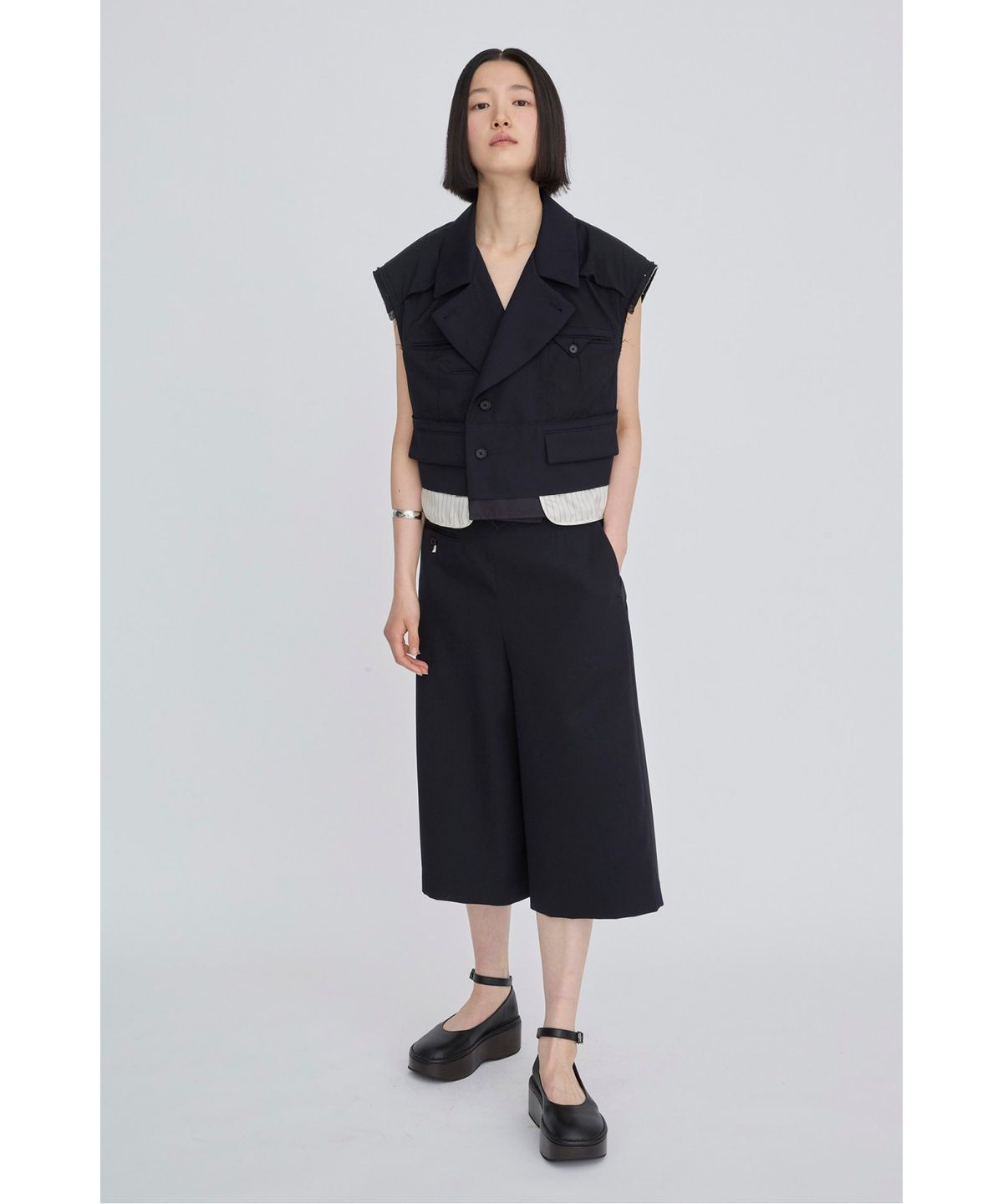 래코드(RECODE) Exposed Layer Cropped Vest RQVAM26509NYX