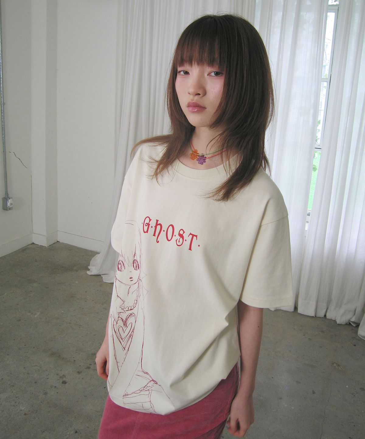 나이스고스트클럽(NICEGHOSTCLUB) STAR GIRL TEE_IVORY(NG2GMUT510A)
