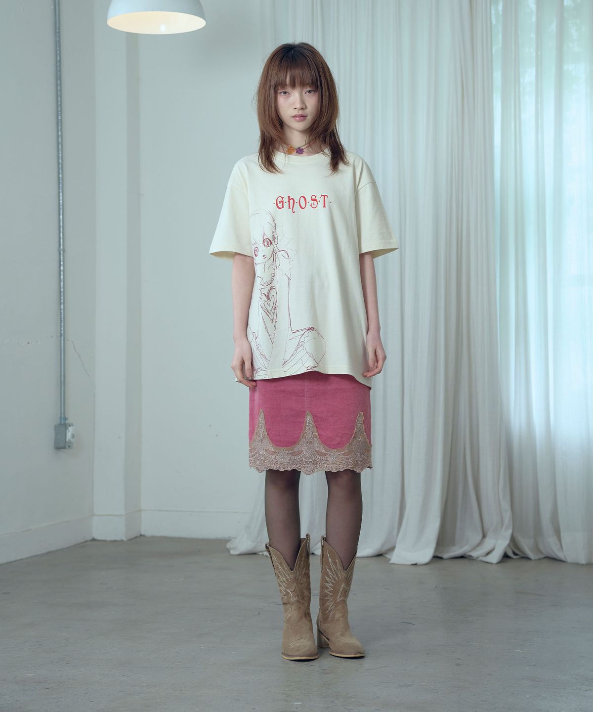 나이스고스트클럽(NICEGHOSTCLUB) STAR GIRL TEE_IVORY(NG2GMUT510A)