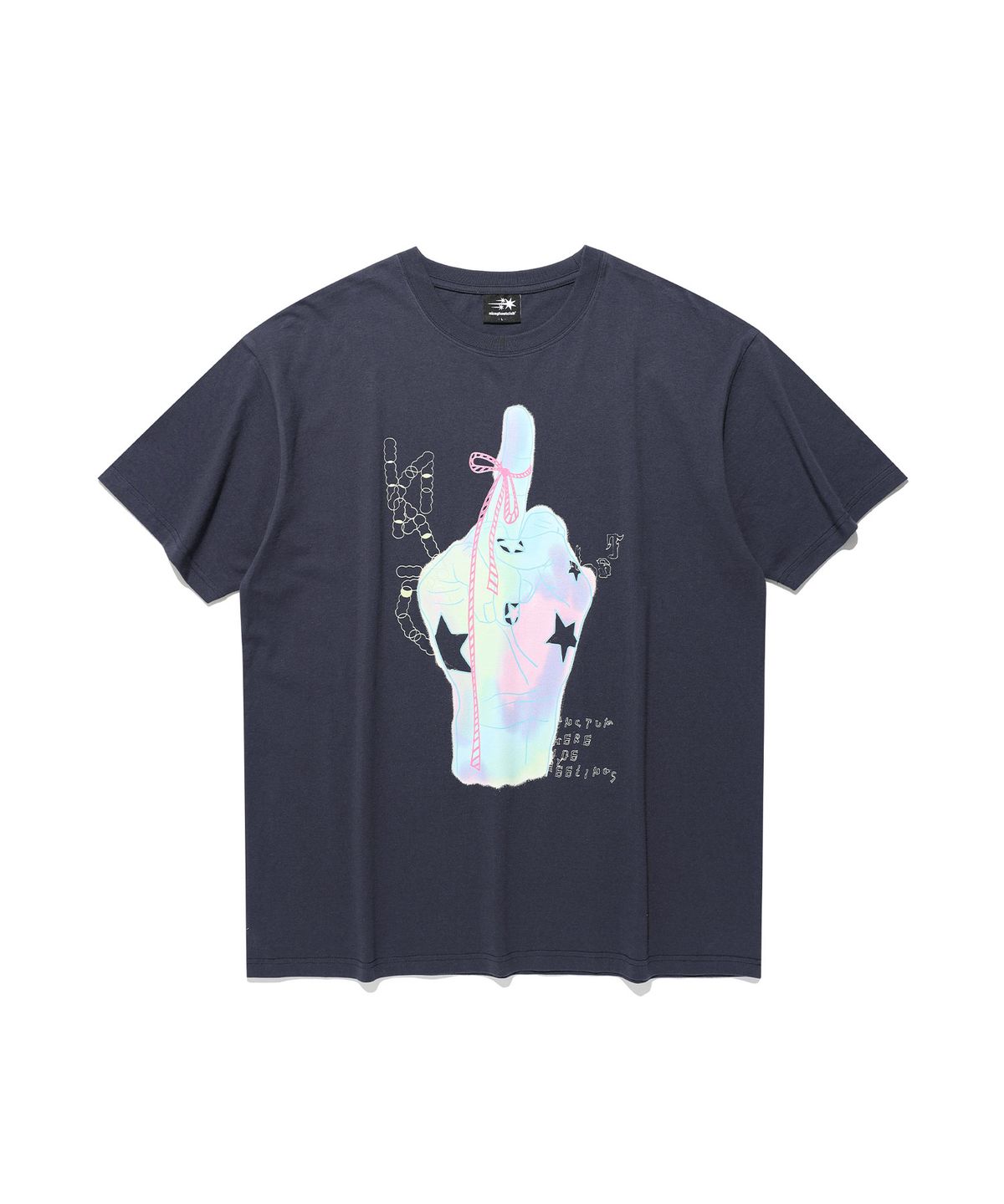 나이스고스트클럽(NICEGHOSTCLUB) RAINBOW FINGER TEE_NAVY(NG2GMUT514A)