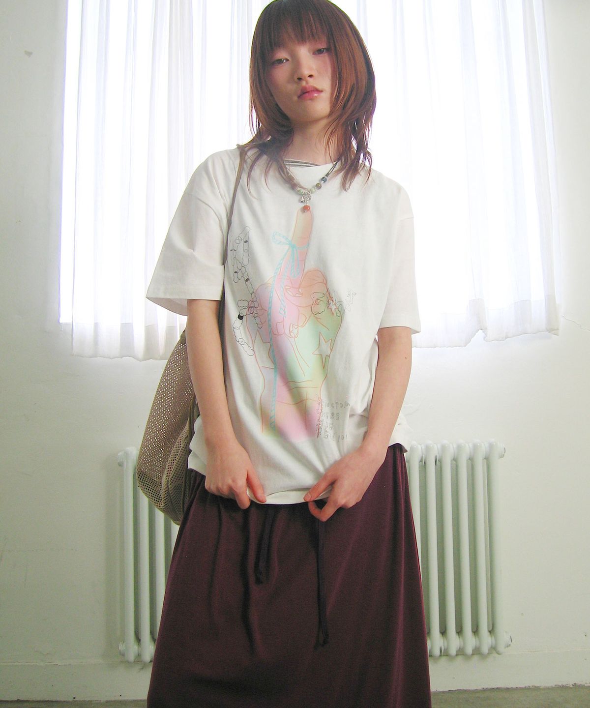 나이스고스트클럽(NICEGHOSTCLUB) RAINBOW FINGER TEE_WHITE(NG2GMUT514A)