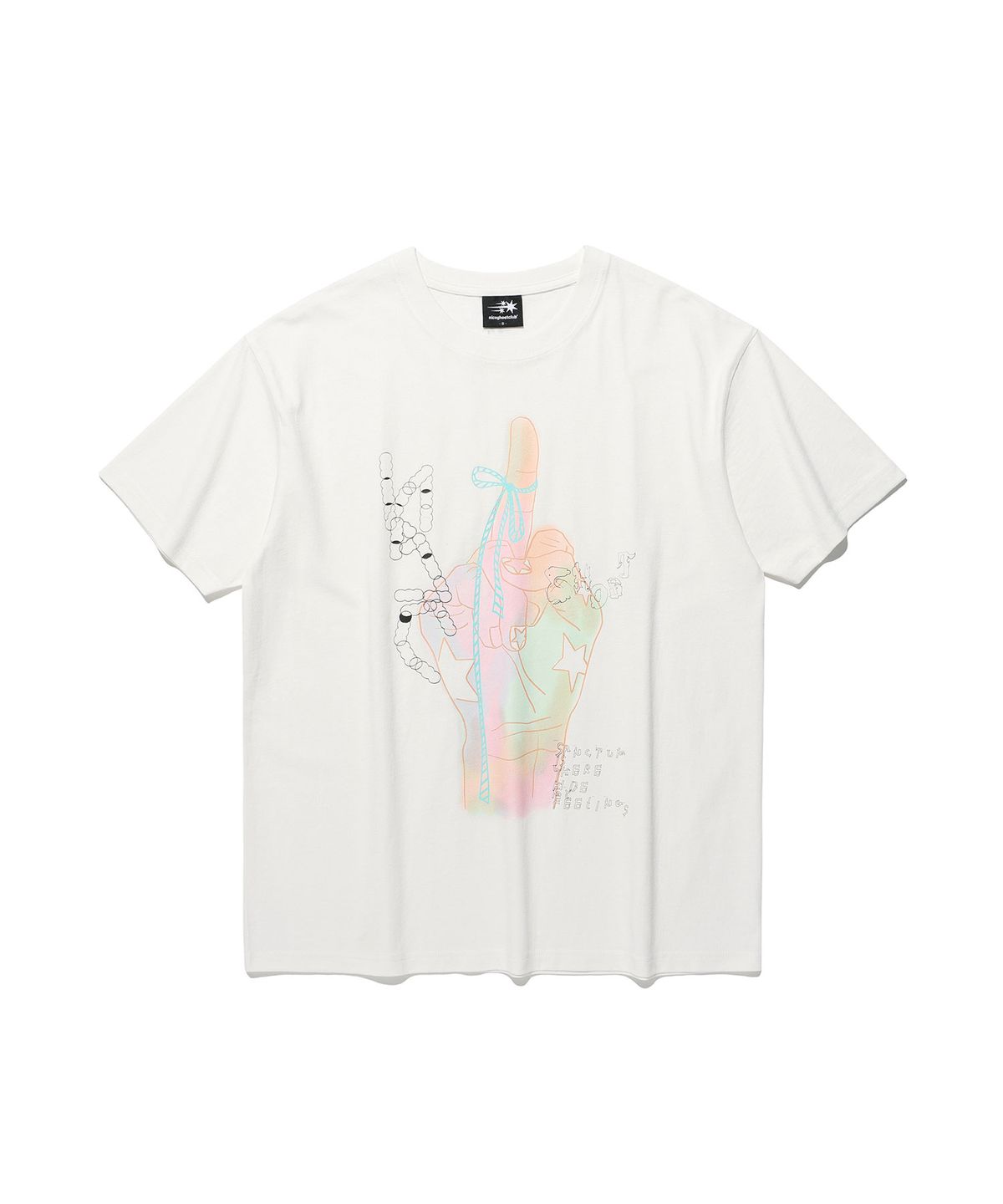 나이스고스트클럽(NICEGHOSTCLUB) RAINBOW FINGER TEE_WHITE(NG2GMUT514A)