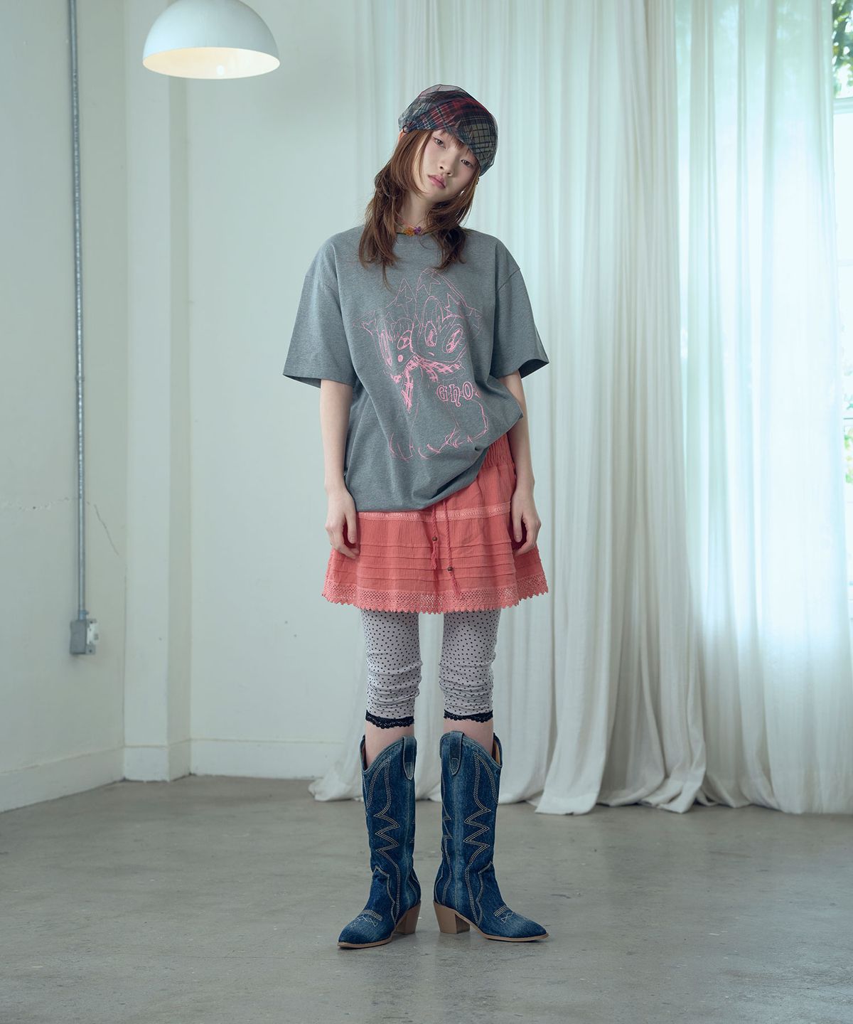 나이스고스트클럽(NICEGHOSTCLUB) WARPED DOLLY TEE_GREY(NG2GMUT516A)