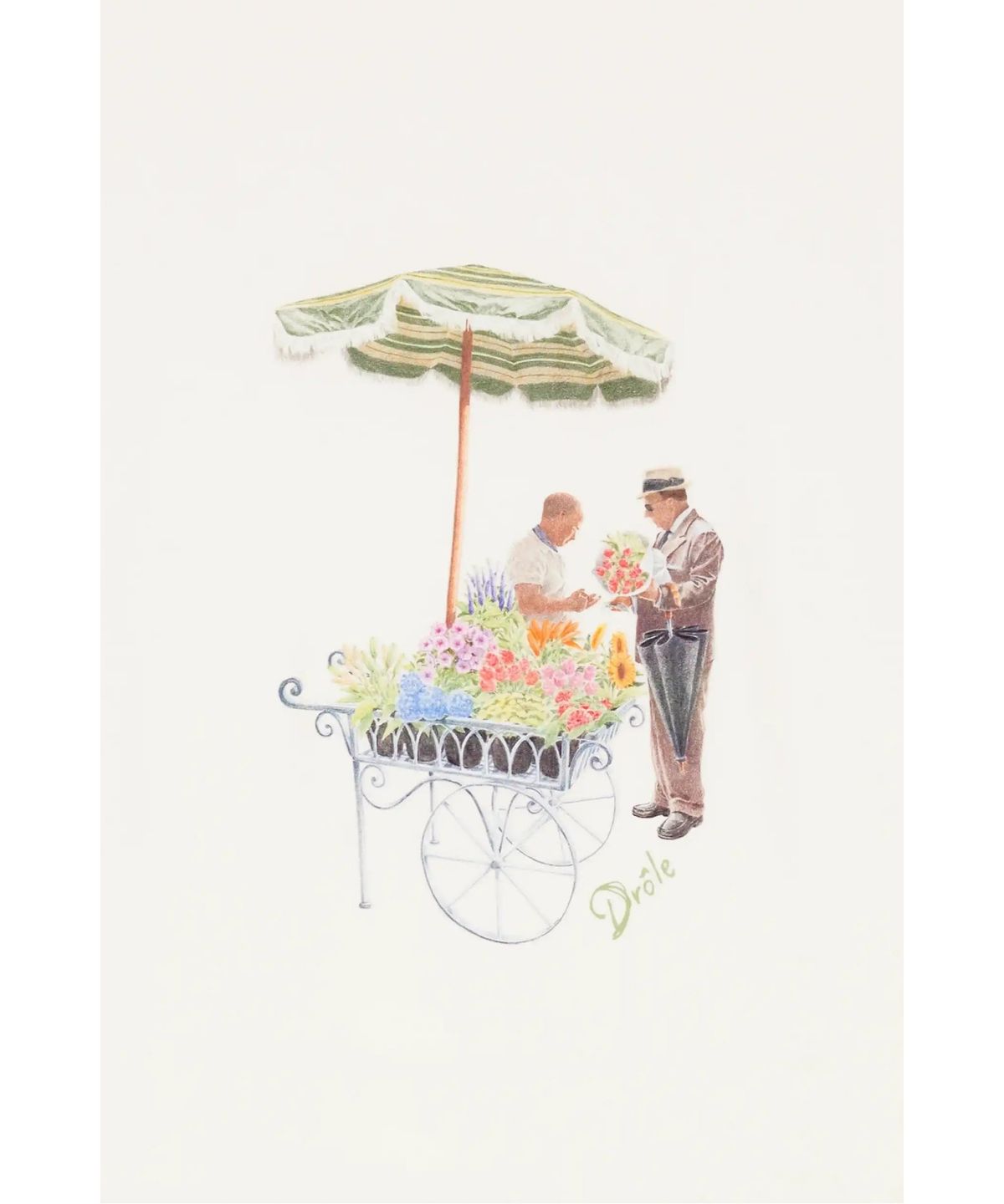 드롤드무슈(DROLE DE MONSIEUR) 플로리스트 그래픽 티셔츠 T-shirt Fleuriste D0TCM26214WHM