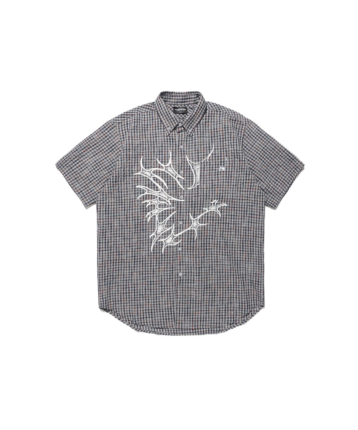 나이스고스트클럽(NICEGHOSTCLUB) TORNADO STAR CHECK BIG BIG HALF SHIRT_GREY(NG2GMUW361A)