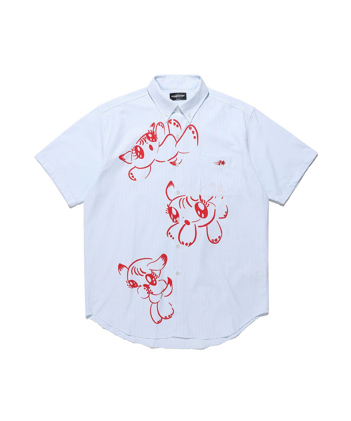 나이스고스트클럽(NICEGHOSTCLUB) BABY GUARDIANS STRIPE BIG BIG HALF SHIRT_BLUE(NG2GMUW362A)