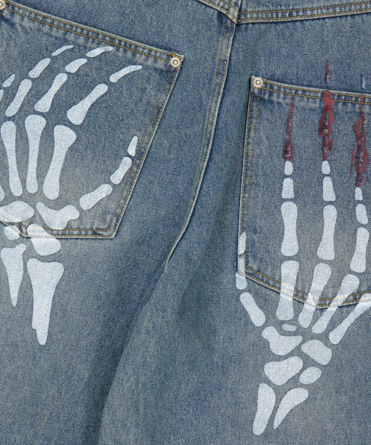 위캔더스(WKNDRS) [KOIN SEOUL] SKELETON WIDE LOW DENIM PANTS (DENIM)