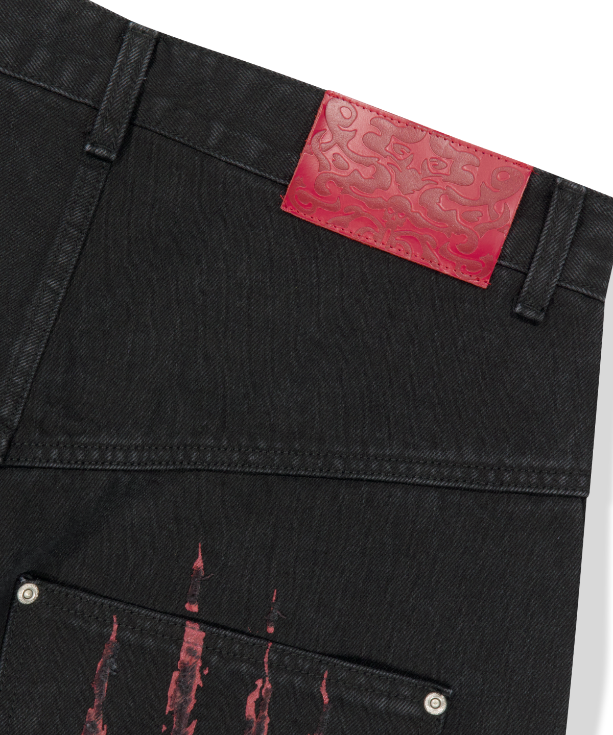 위캔더스(WKNDRS) [KOIN SEOUL] SKELETON WIDE LOW DENIM PANTS (BLACK)