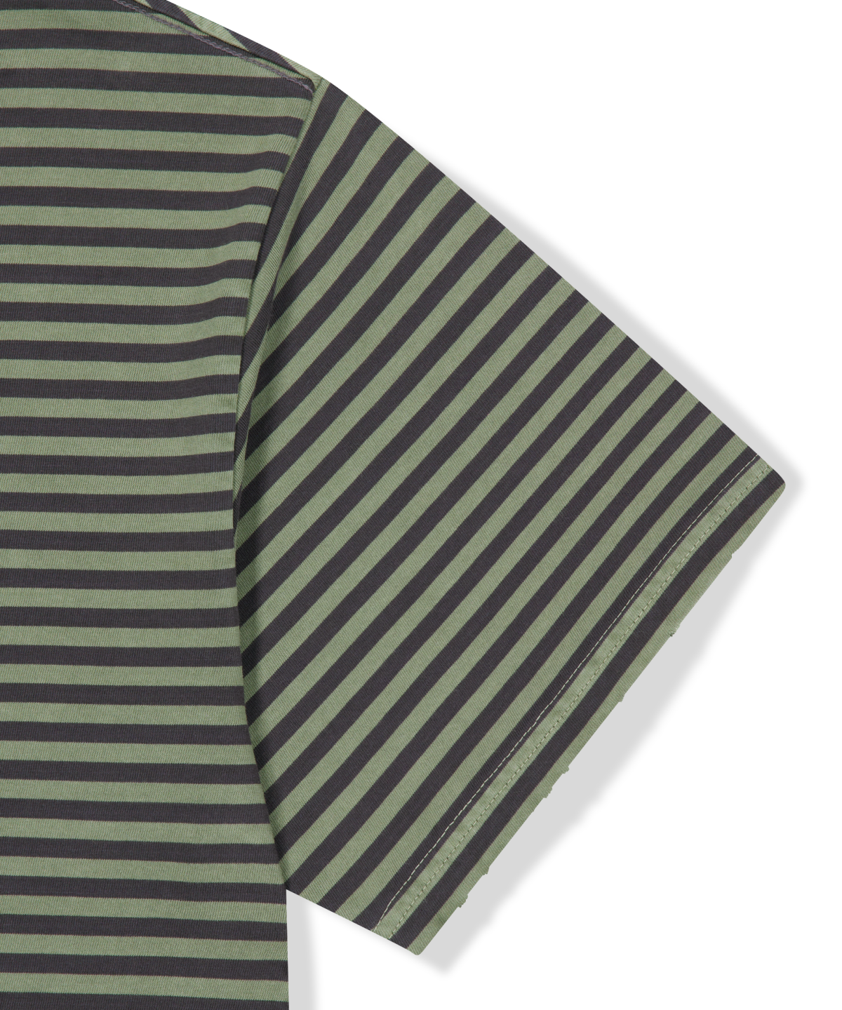 위캔더스(WKNDRS) [KOIN SEOUL] DAMAGED STRIPED T-SHIRT (KHAKI)
