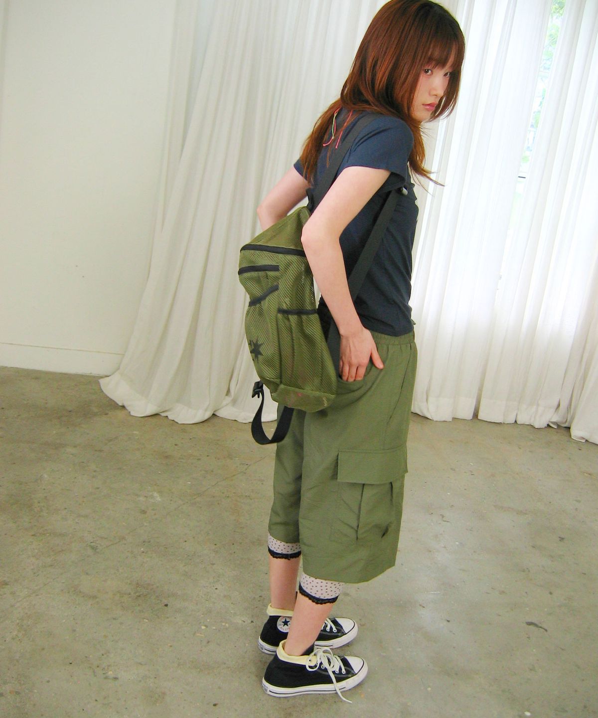 나이스고스트클럽(NICEGHOSTCLUB) 3STAR NYLON BERMUDA CARGO SHORTS_KHAKI(NG2GMUPA60A)