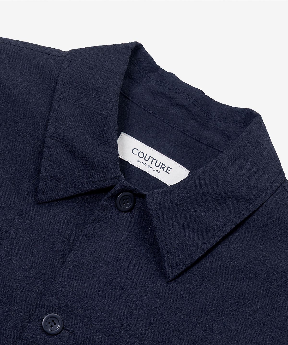 마인드브릿지(MINDBRIDGE) [COUTURE]린넨 혼방  시어서커 글렌체크 셔츠형 자켓