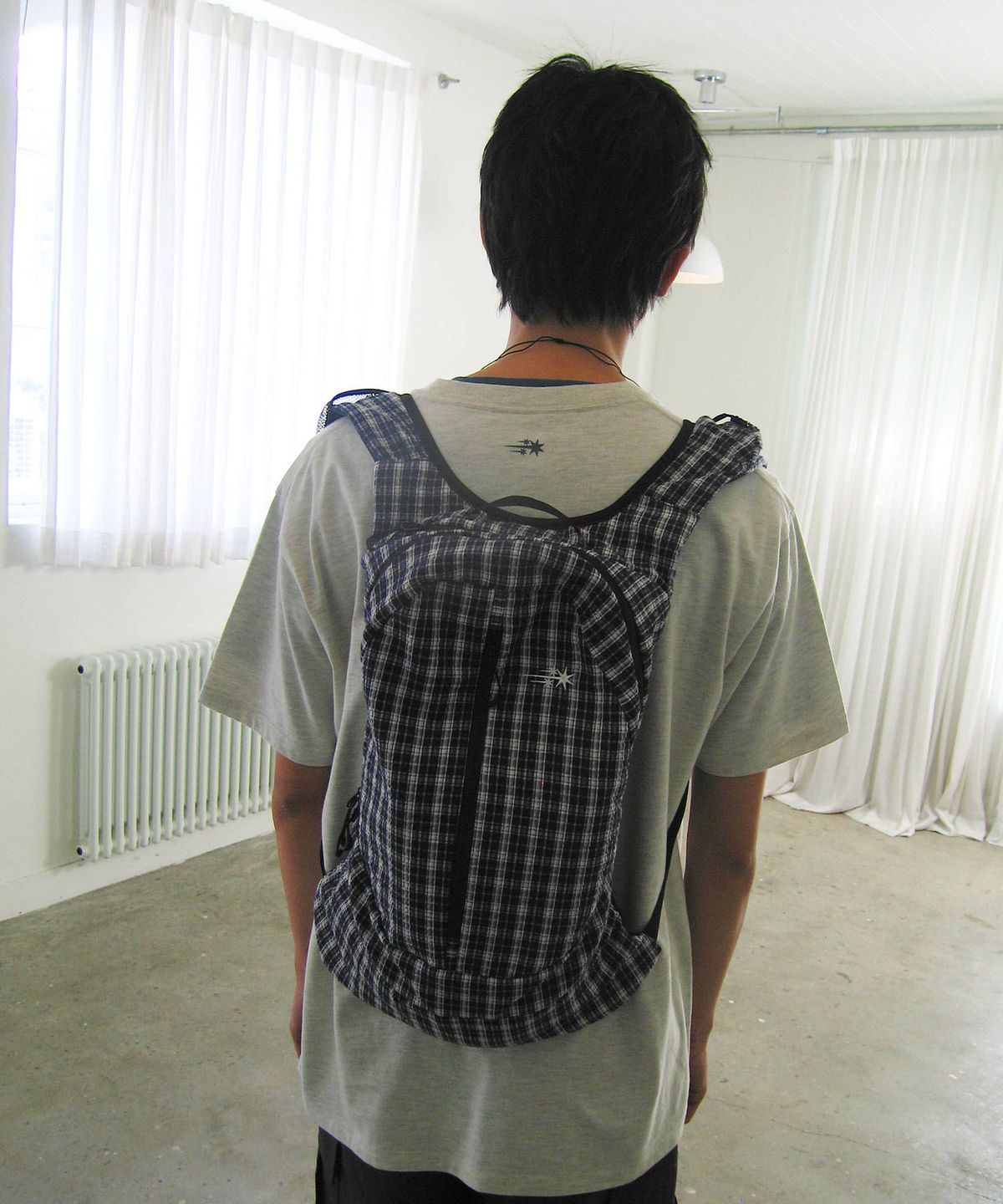 나이스고스트클럽(NICEGHOSTCLUB) SEERSUCKER TRAVEL BACKPACK_BLACK(NG2GSUAB41A)
