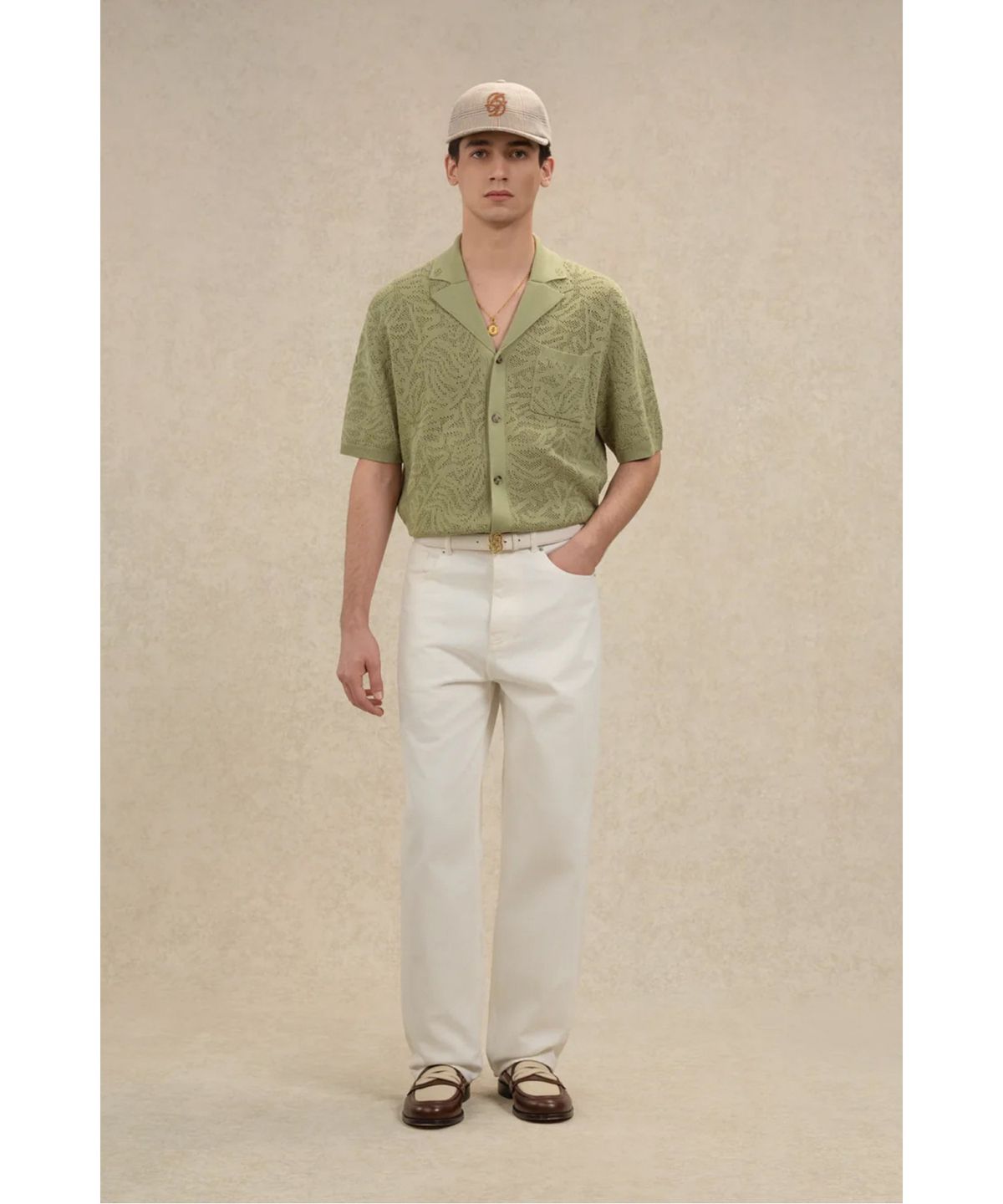 드롤드무슈(DROLE DE MONSIEUR) 레이스 오픈니트 셔츠 가디건 Chemise Maille Dentelle D0WCM26203KHX