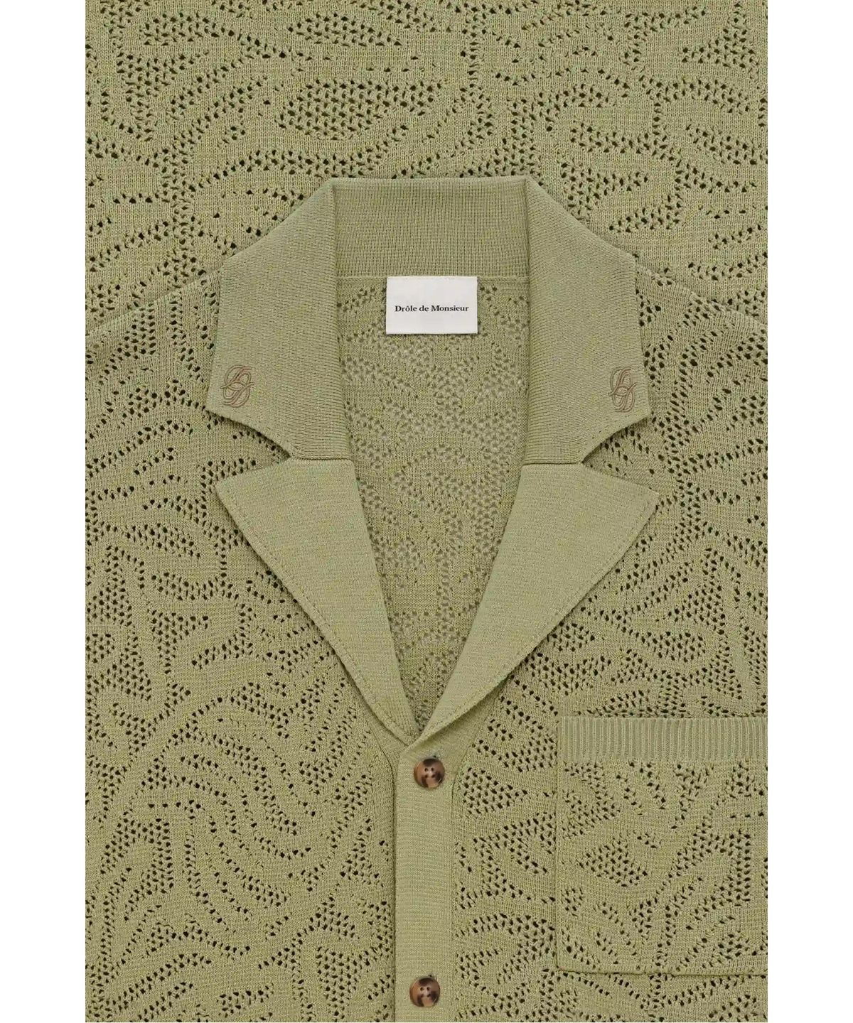 드롤드무슈(DROLE DE MONSIEUR) 레이스 오픈니트 셔츠 가디건 Chemise Maille Dentelle D0WCM26203KHX