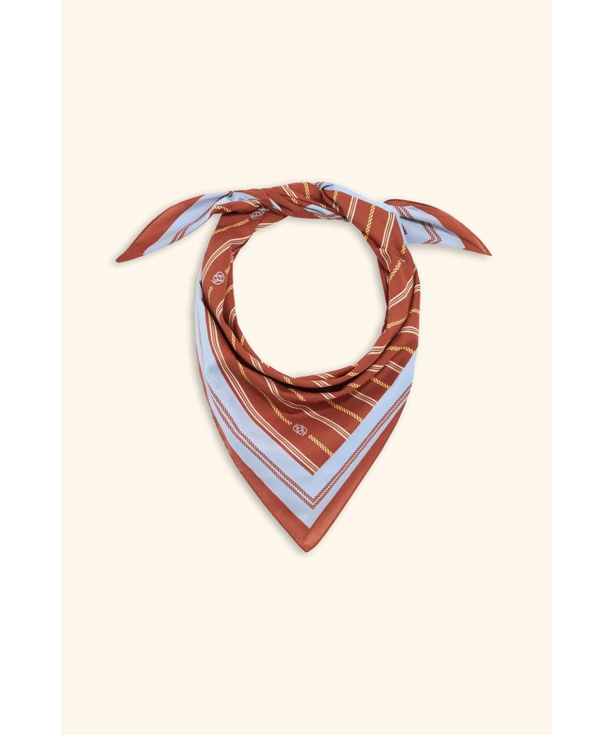 드롤드무슈(DROLE DE MONSIEUR) 스트라이프 모노그램 스카프 Foulard Rayure Monogramme D4AJM26804RED
