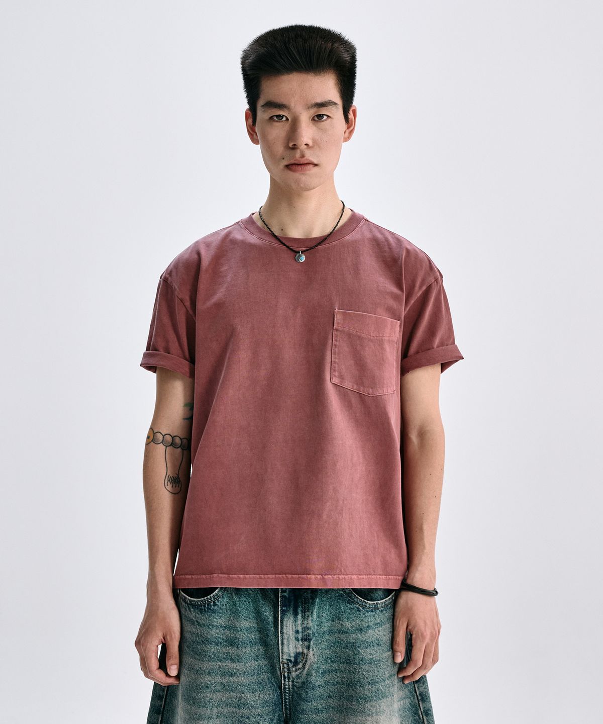 테이크이지(TAKEASY) 피그먼트 포켓 하프 티셔츠 - 3 COLOR