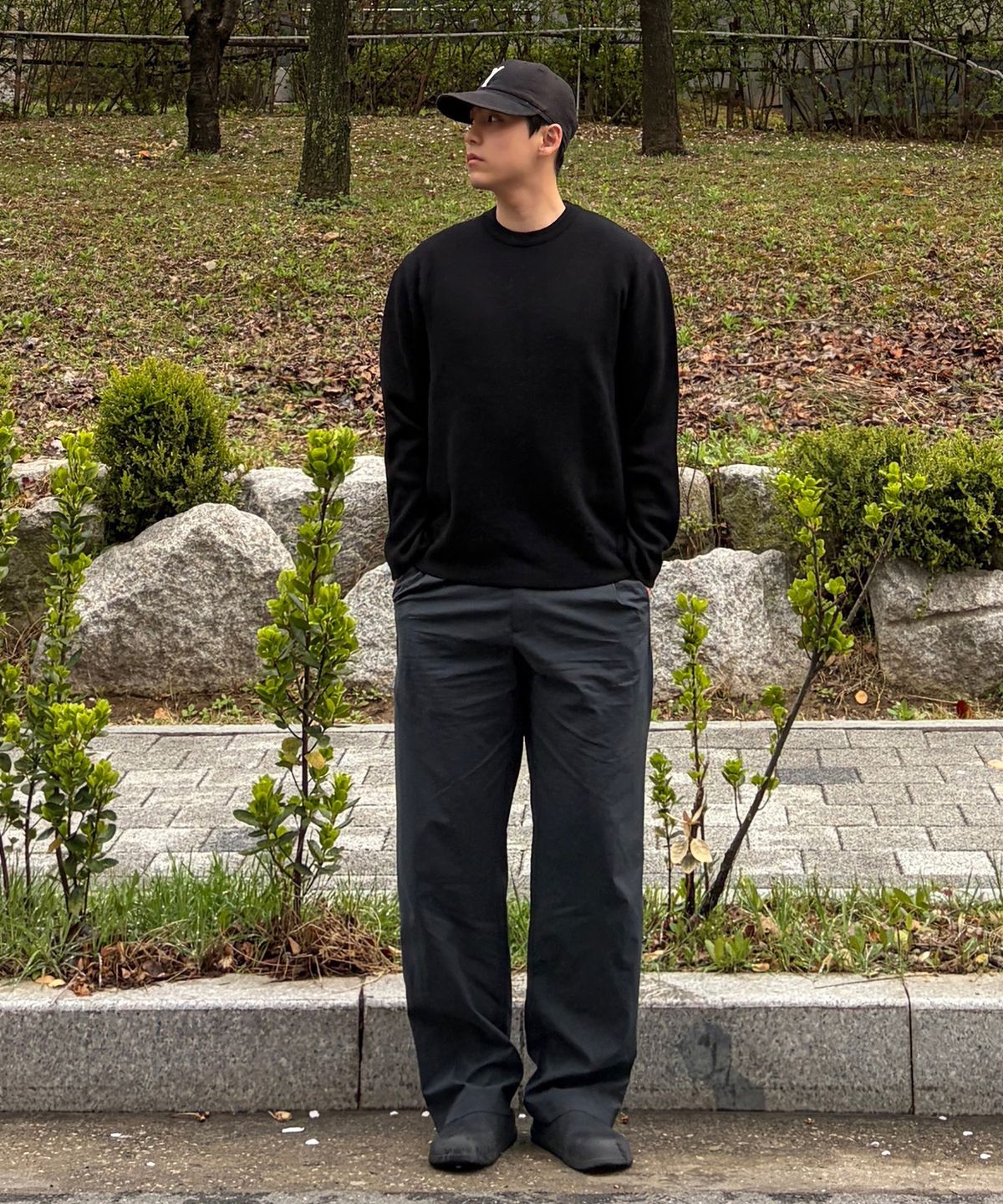 마인드브릿지(MINDBRIDGE) [COUTURE]와이드 원턱 나일론 풀 밴딩 팬츠 - 2color