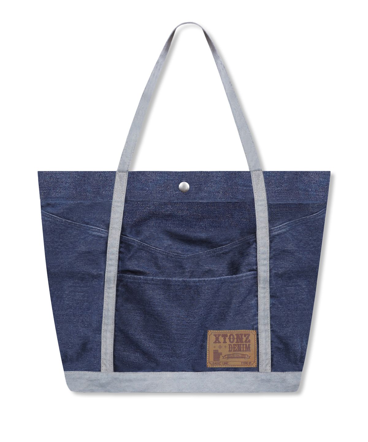 엑스톤즈(XTONZ) XTA099 빈티지 데님 토트 백 (BLUE)