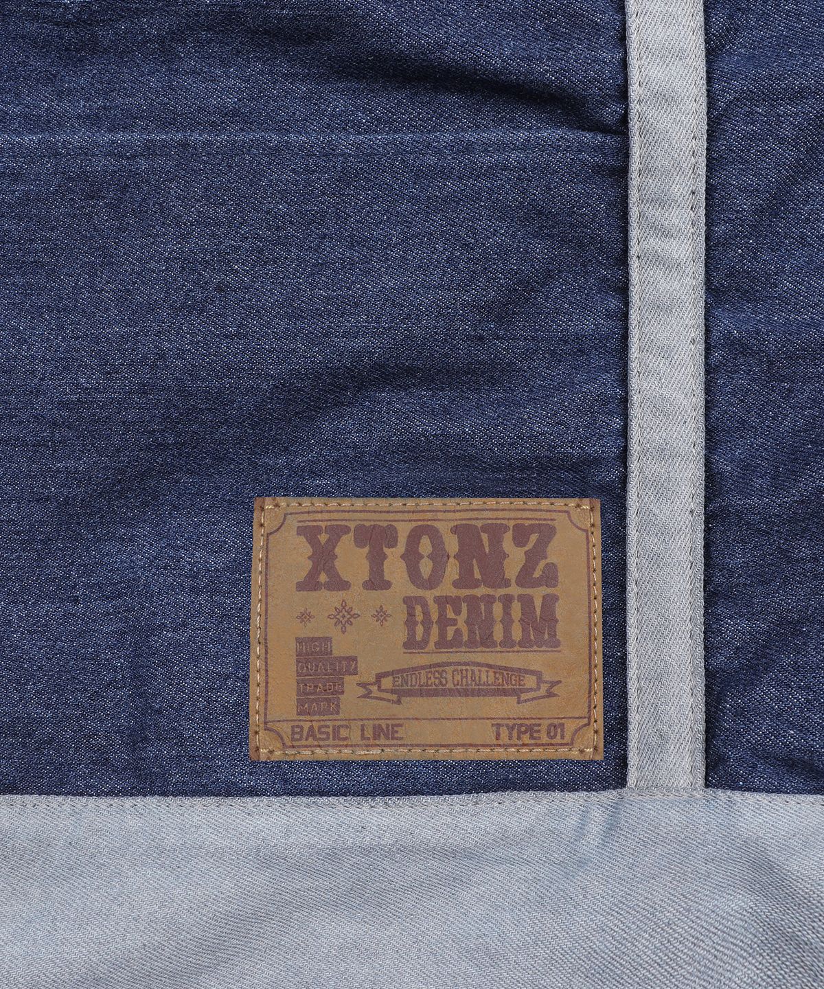 엑스톤즈(XTONZ) XTA099 빈티지 데님 토트 백 (BLUE)