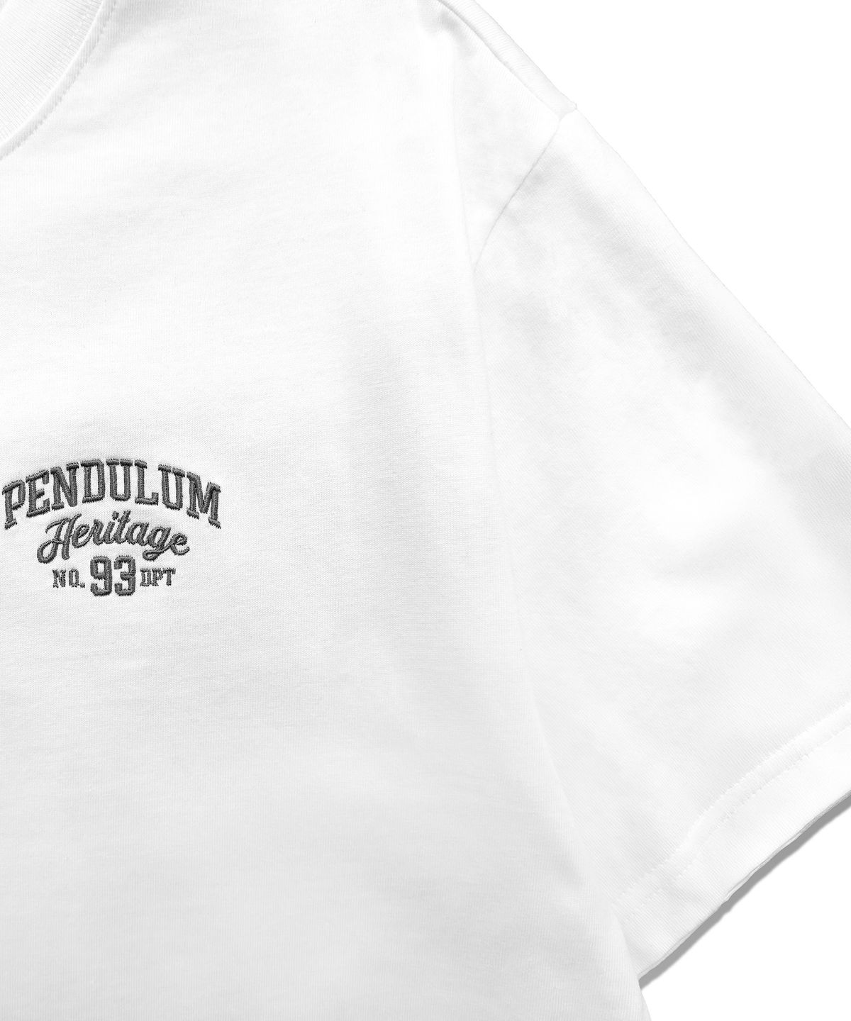 펜듈럼(PENDULUM) 코튼 스몰 레터링 자수 반팔티 LQ2TU282_OFF WHITE