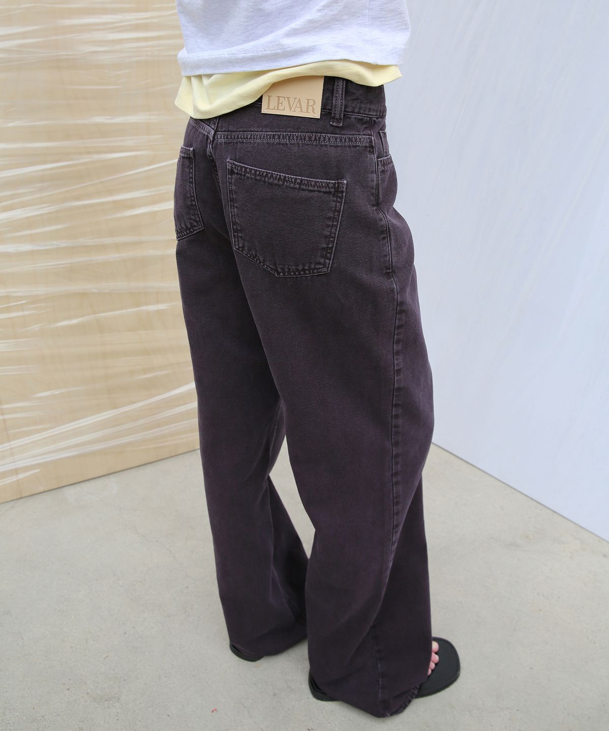 르바(LEVAR) Relaxed Oxford Denim - Stone Plum