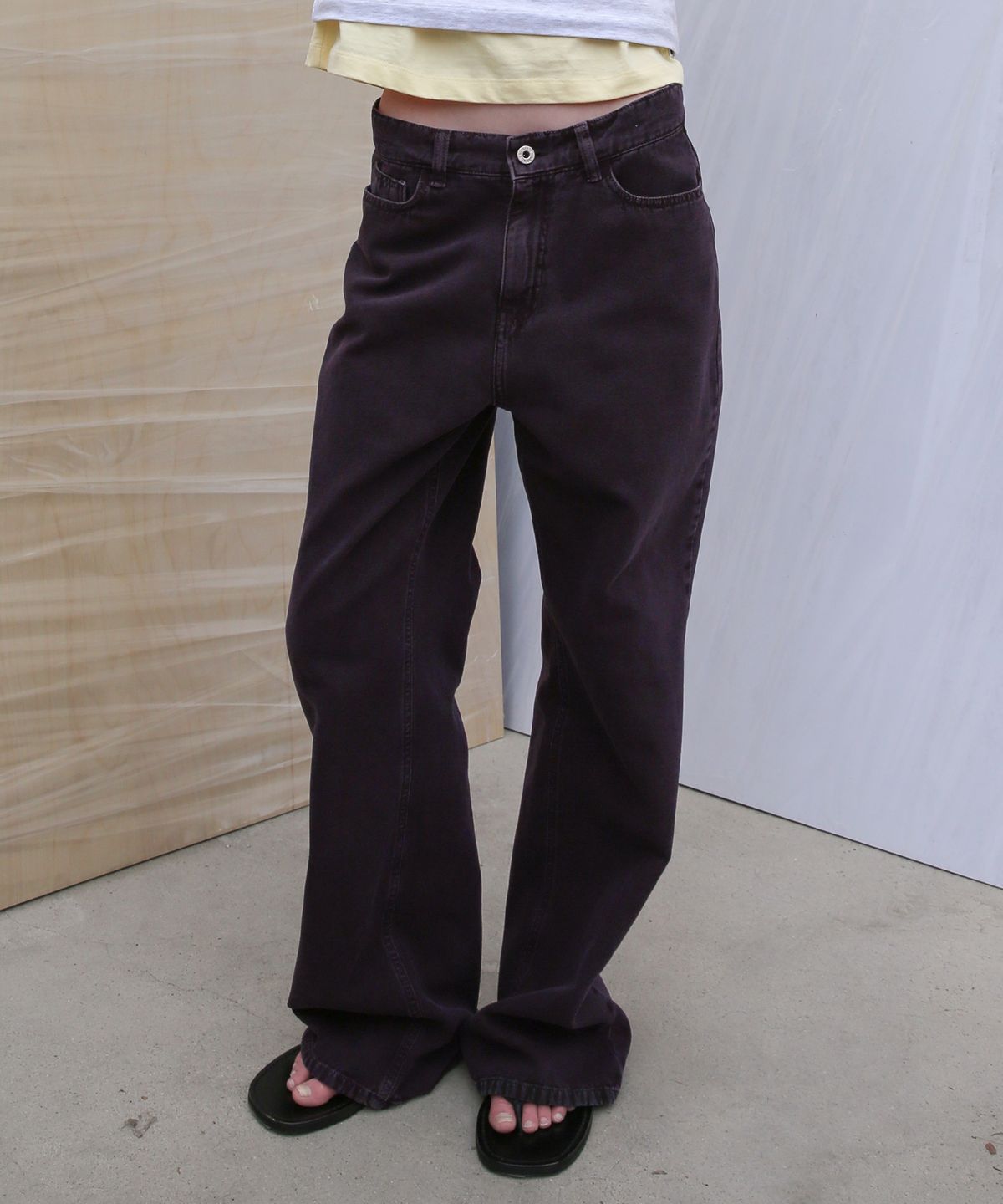 르바(LEVAR) Relaxed Oxford Denim - Stone Plum