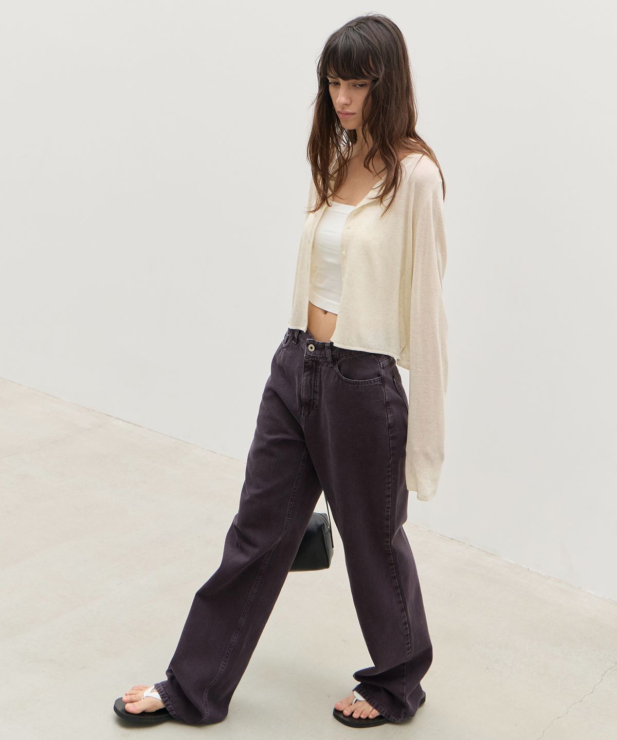 르바(LEVAR) Relaxed Oxford Denim - Stone Plum