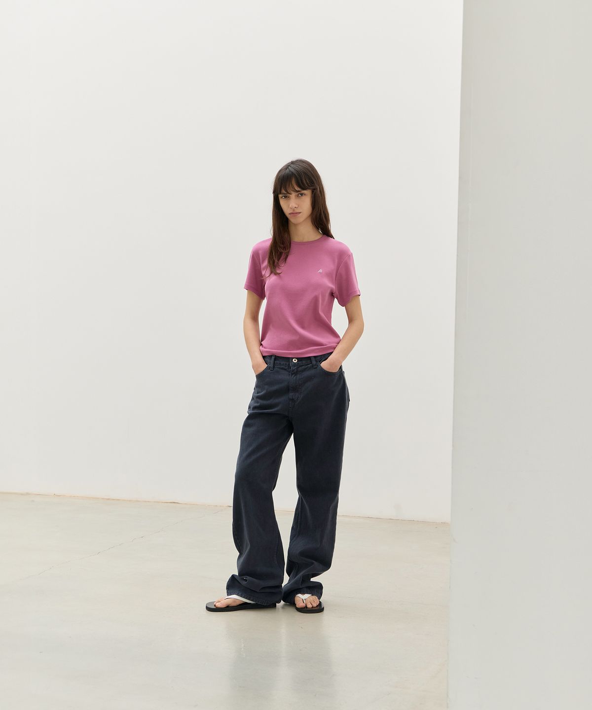 르바(LEVAR) Relaxed Oxford Denim - Stone Navy