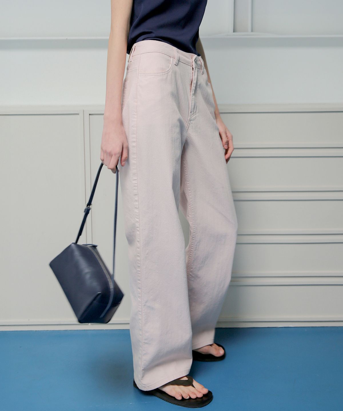 르바(LEVAR) Relaxed Light Cotton Pants - Blush Pink