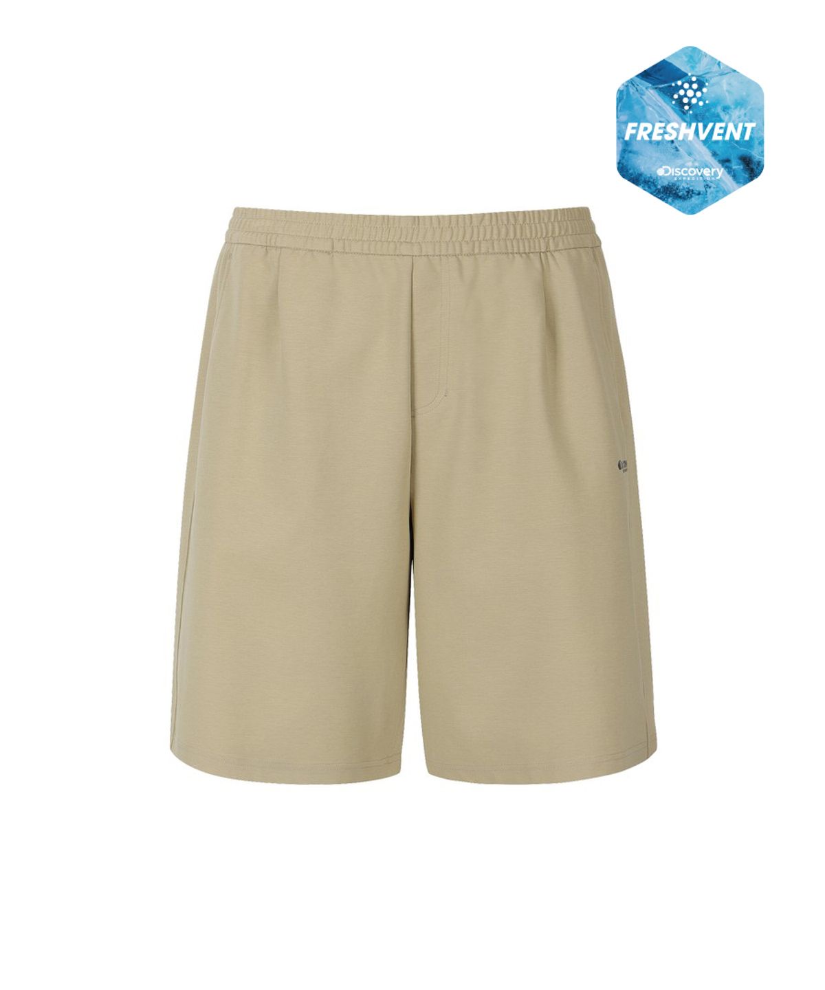 디스커버리 익스페디션(DISCOVERY EXPEDITION) 남성 프레시벤트 니트 트레이닝 5부 쇼츠 (L/BEIGE)