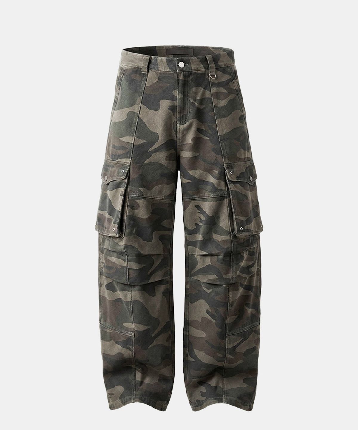 배드블러드(BADBLOOD) Arc Curved Fit Cargo Pants - Camo