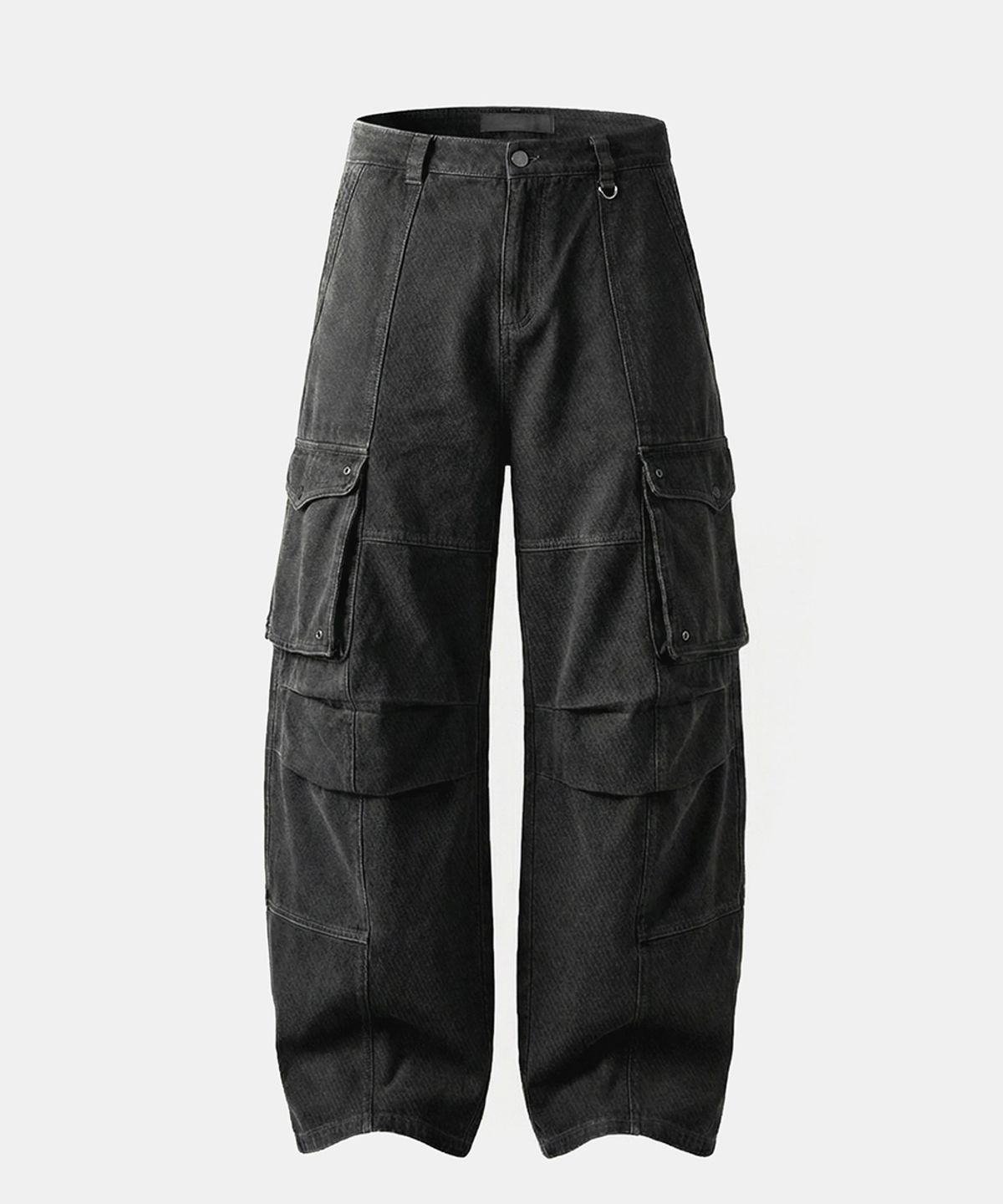 배드블러드(BADBLOOD) Arc Curved Fit Cargo Pants - Charcoal