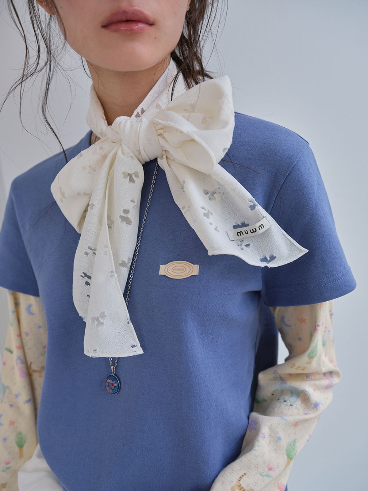 무음(MUWM) 빈티지 레이스 클로버 스카프 Vintage Lace Scarf (3 Colors)