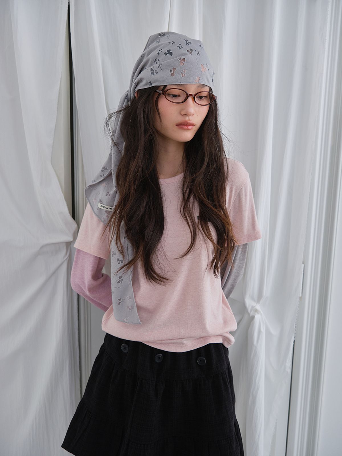 무음(MUWM) 빈티지 레이스 클로버 스카프 Vintage Lace Scarf (3 Colors)