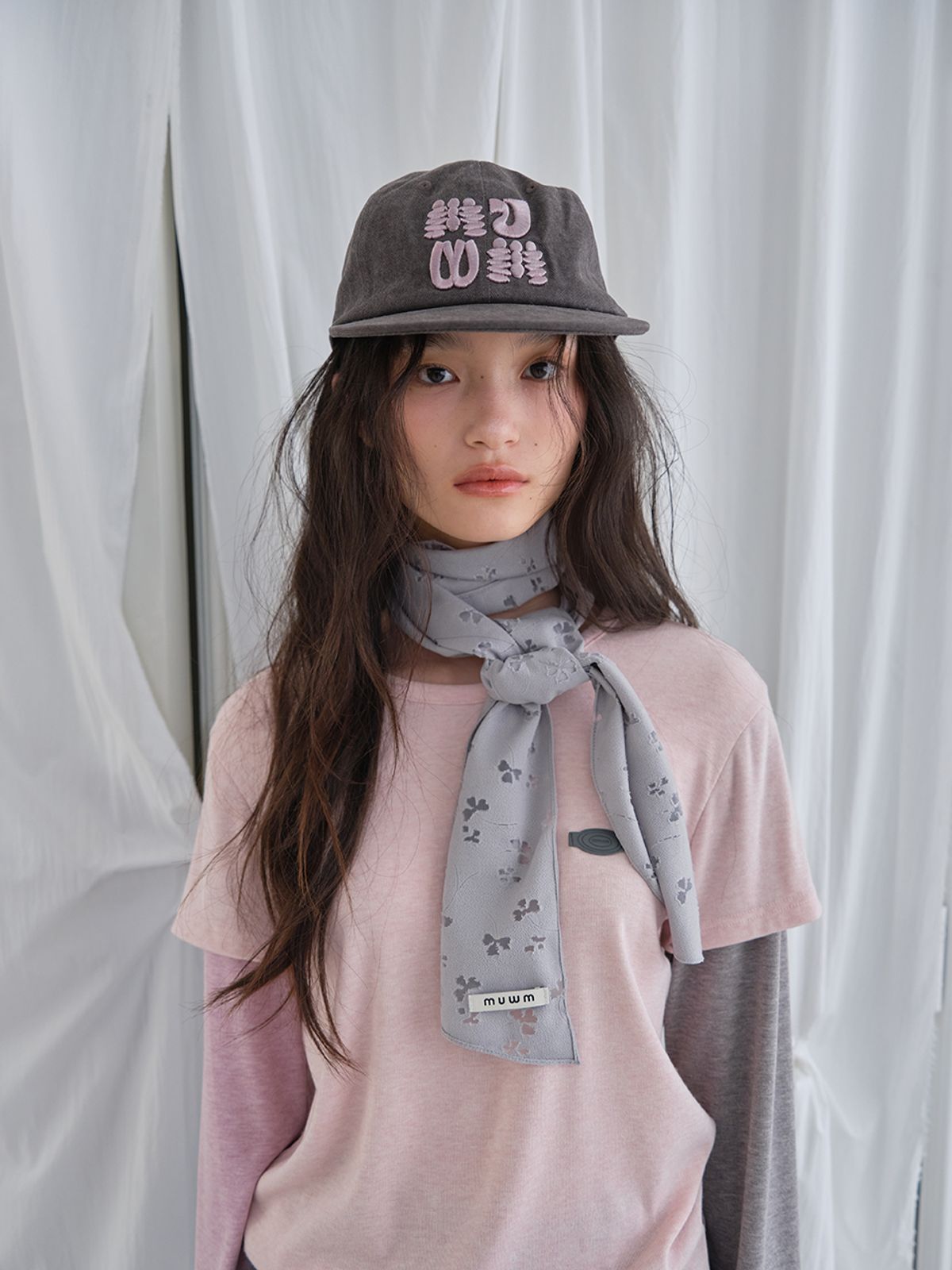 무음(MUWM) 빈티지 레이스 클로버 스카프 Vintage Lace Scarf (3 Colors)