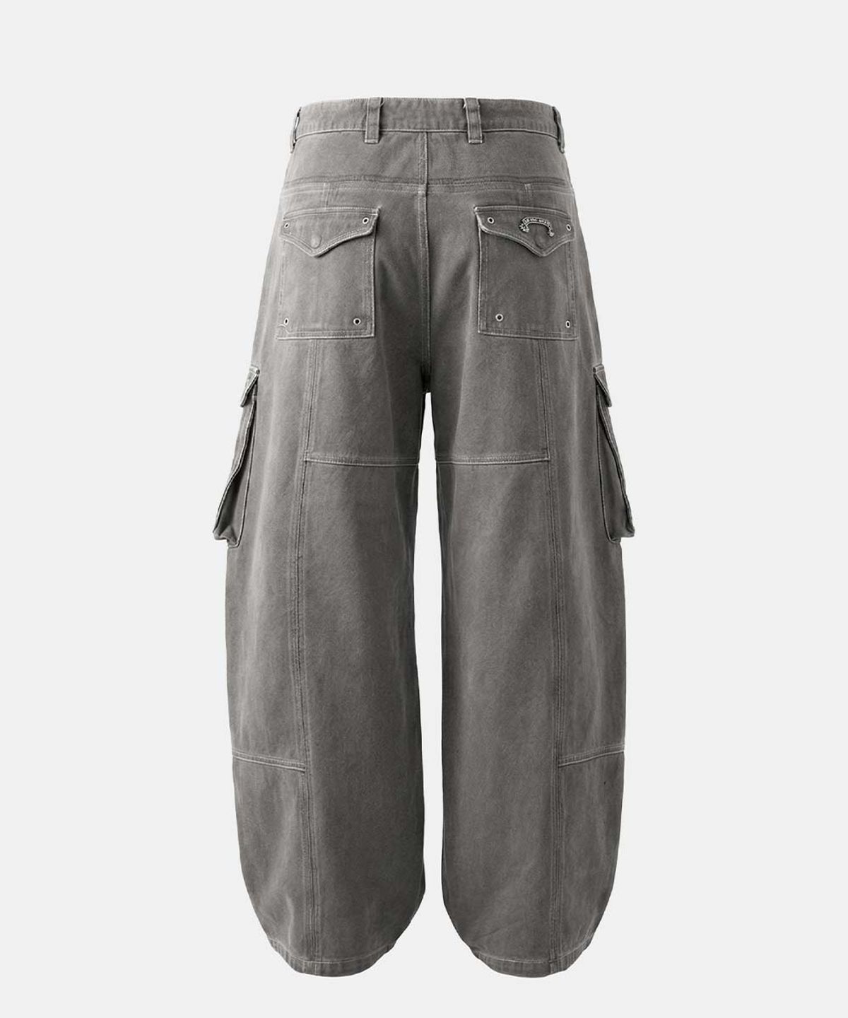 배드블러드(BADBLOOD) Arc Curved Fit Cargo Pants - Khaki Grey