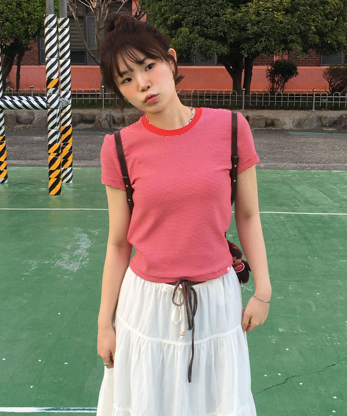 코드그라피(CGP) (우먼) 미니 반소매 티셔츠-레드
