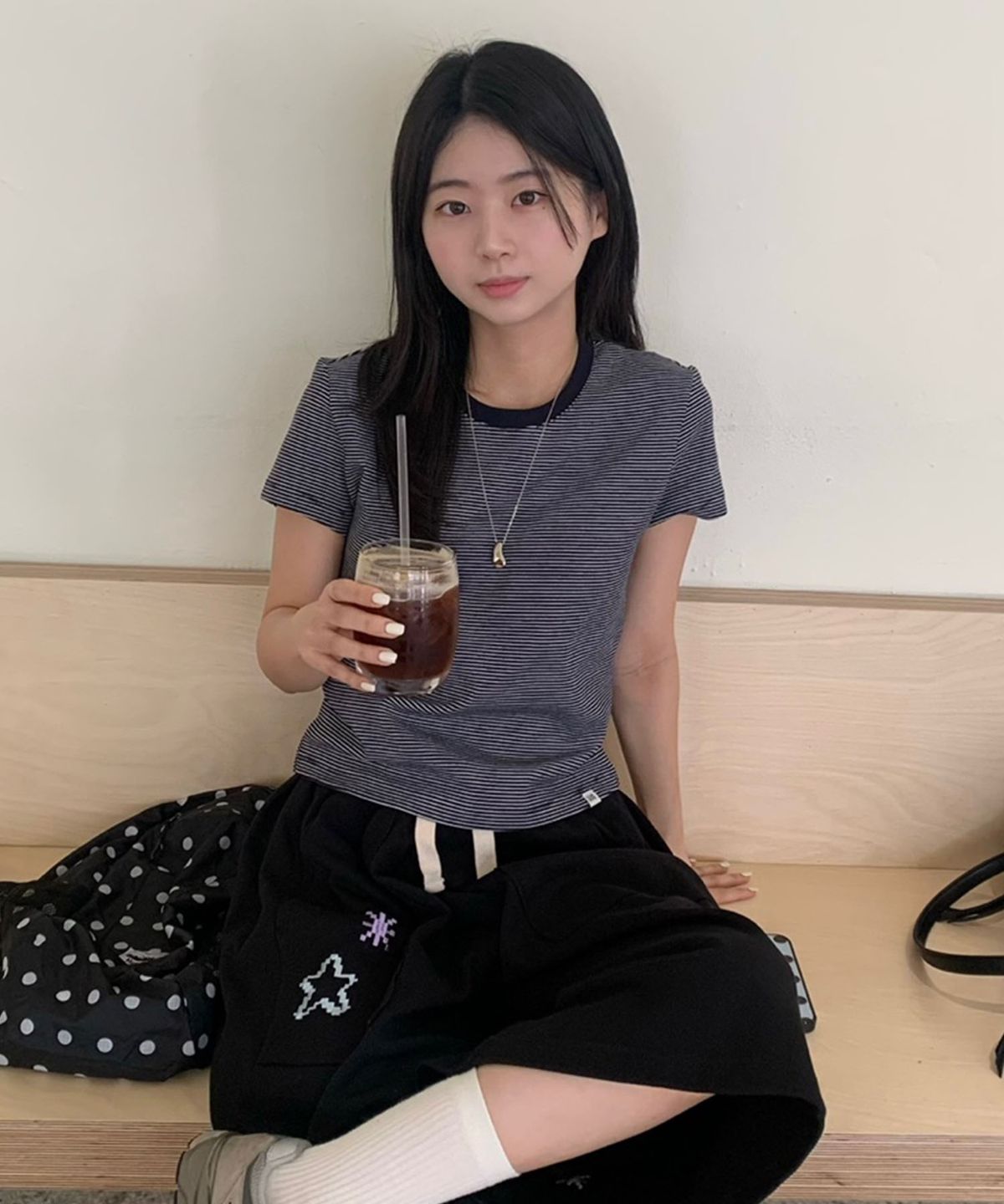 코드그라피(CGP) (우먼) 미니 반소매 티셔츠-다크 네이비