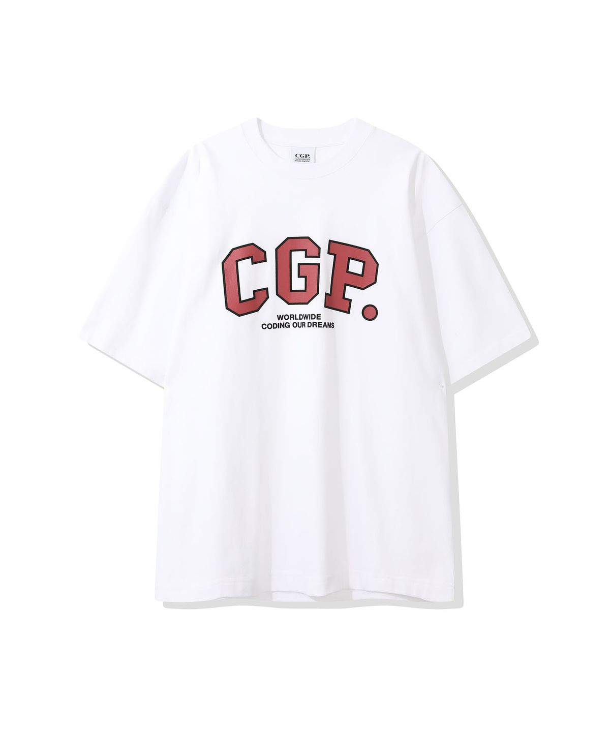 코드그라피(CGP) 빅오버핏 CGP 아치 로고 반소매 티셔츠-화이트