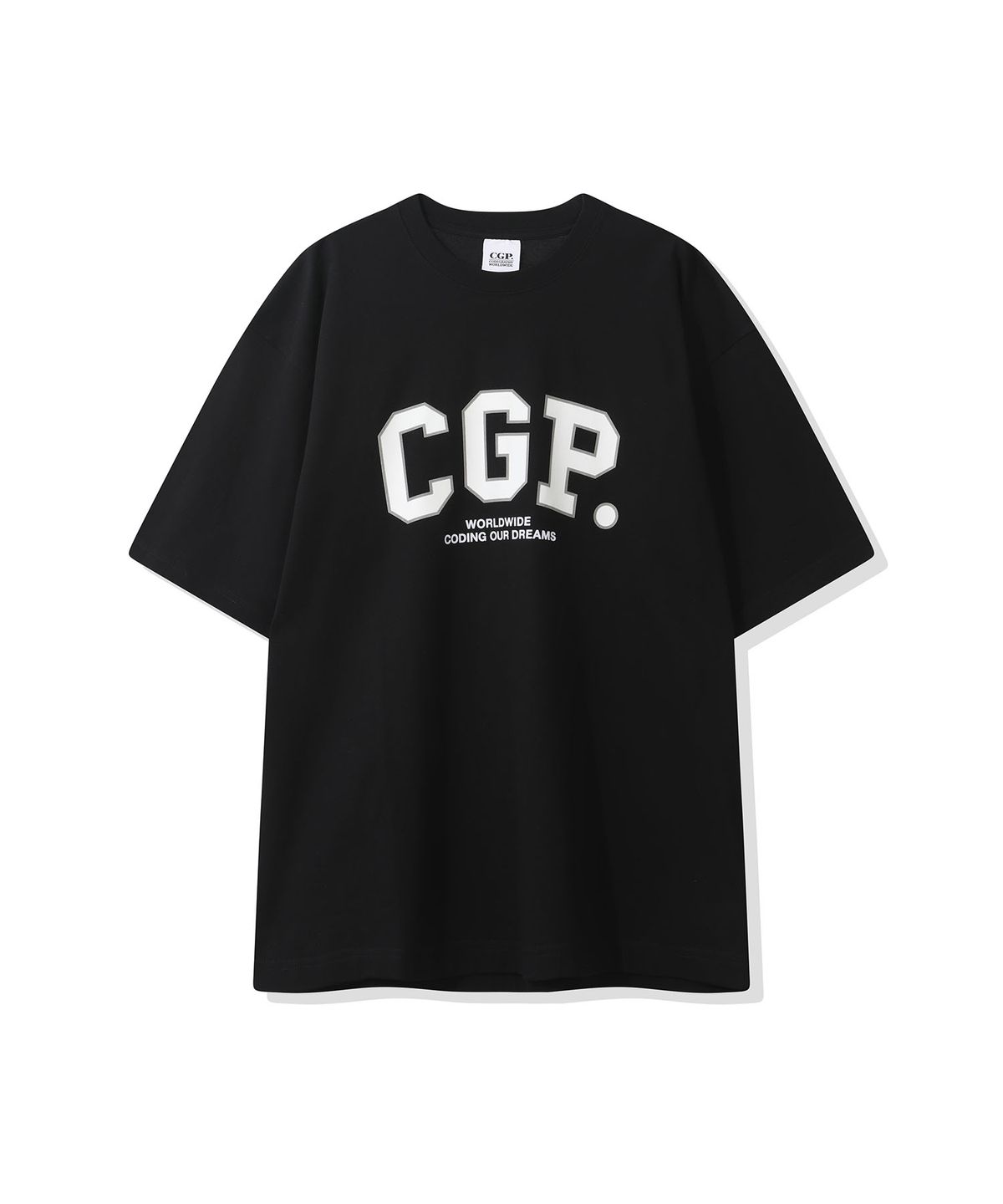코드그라피(CGP) 빅오버핏 CGP 아치 로고 반소매 티셔츠-블랙
