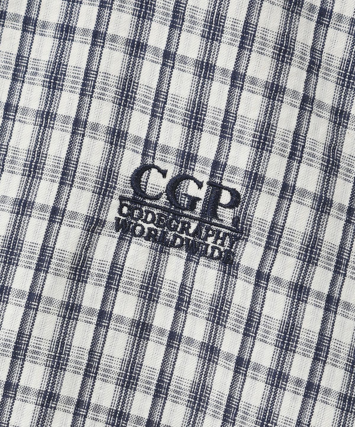 코드그라피(CGP) 체크 반소매 셔츠-네이비