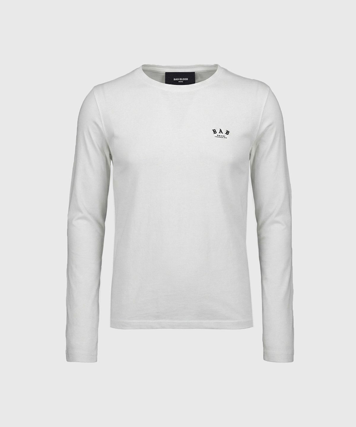 배드블러드(BADBLOOD) BAD Mini Logo Fitted Long Sleeve T-Shirt - White