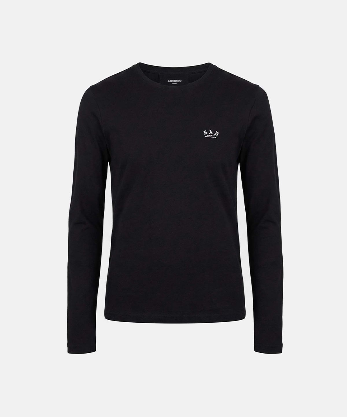 배드블러드(BADBLOOD) BAD Mini Logo Fitted Long Sleeve T-Shirt - Black
