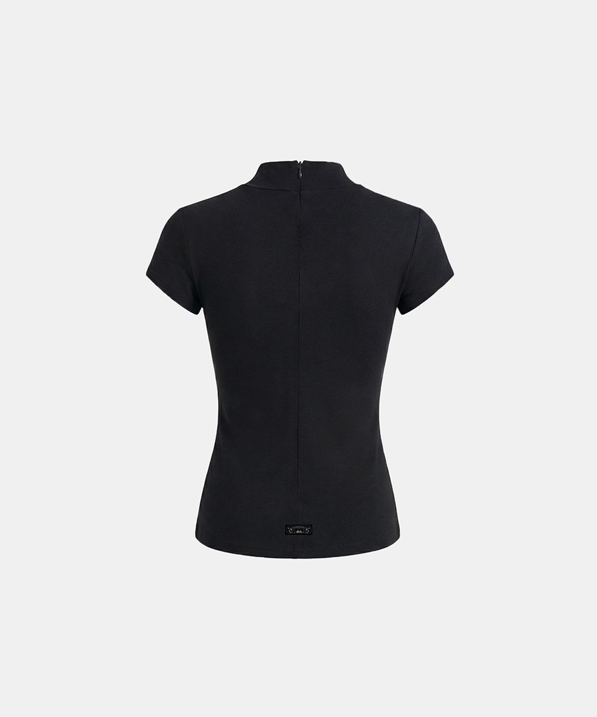 배드블러드(BADBLOOD) Viper Logo Mock-Neck Cap Sleeve - Black