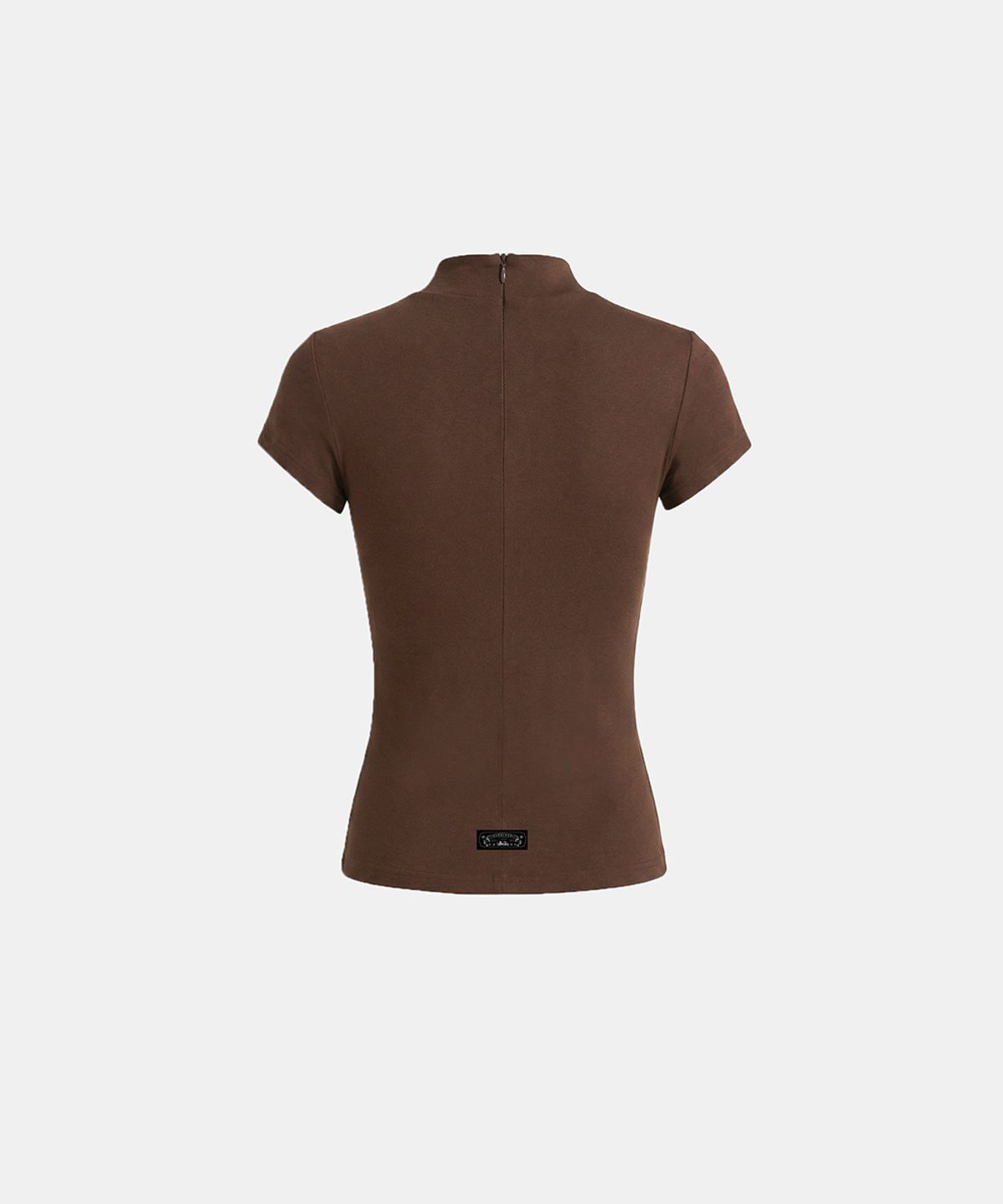 배드블러드(BADBLOOD) Viper Logo Mock-Neck Cap Sleeve - Brown